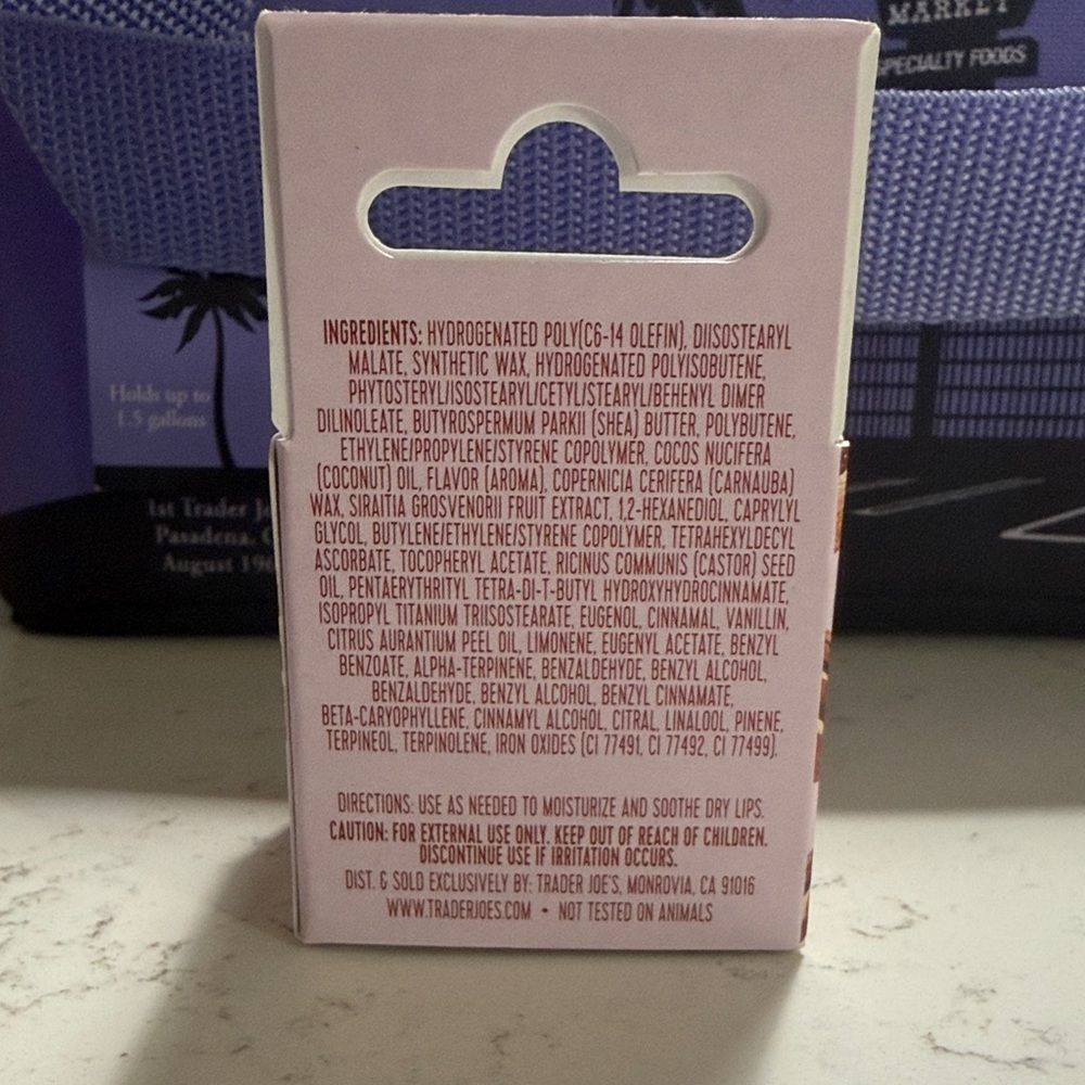 Trader Joe's Bundle - Purple Mini Insulated Lunch Bag with Hand Cream & Lip Mask - Picture 9 of 9